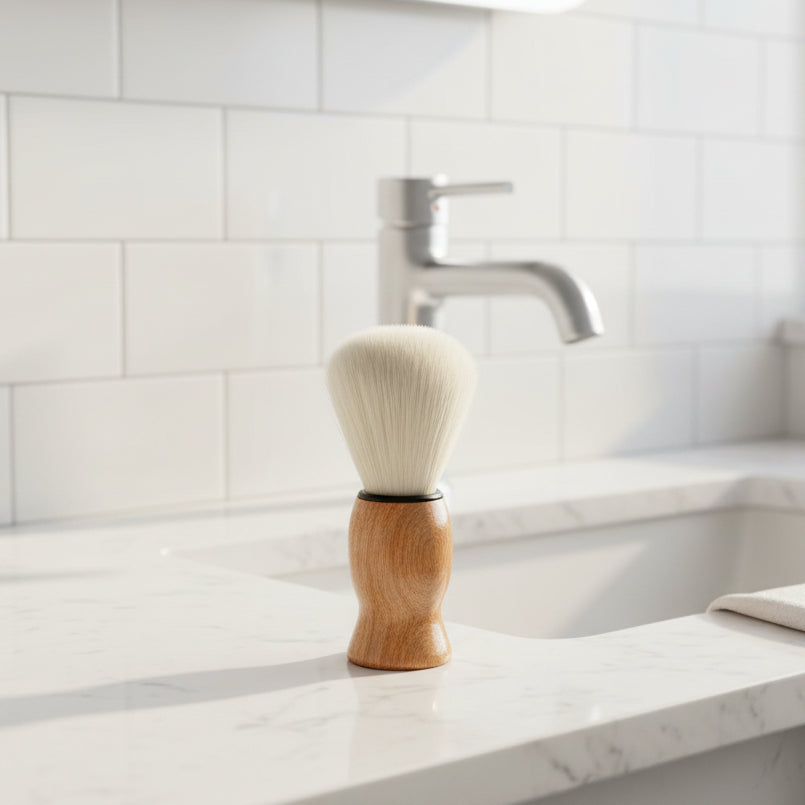 Wooden shaving brush