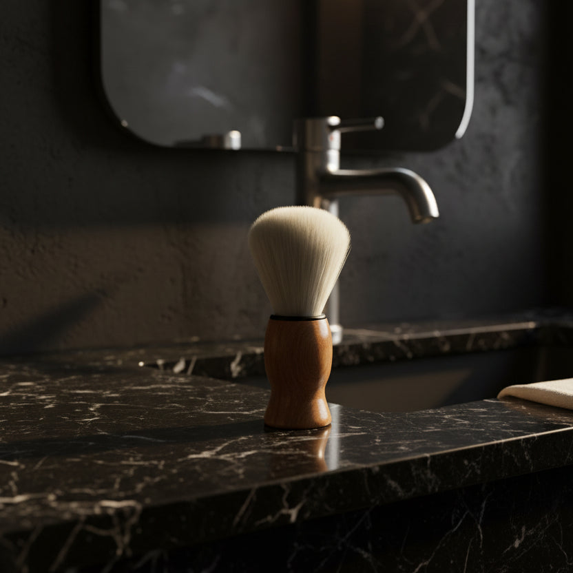 Wooden shaving brush