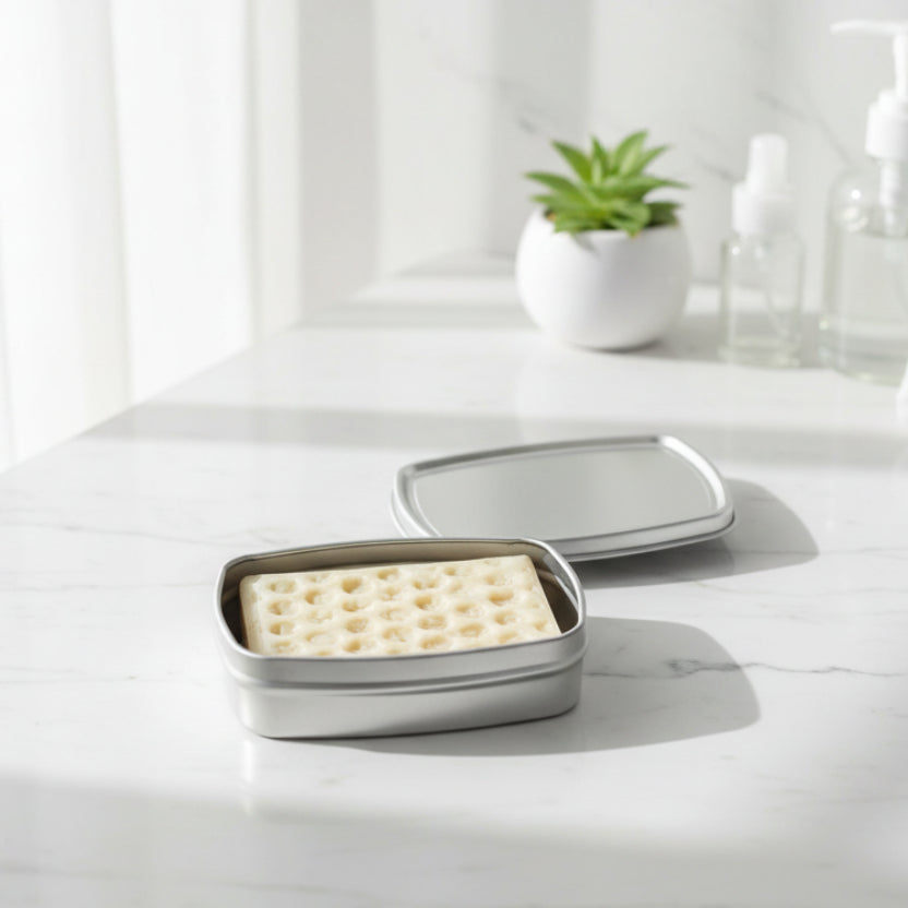 Aluminium soap travel tin rectangular