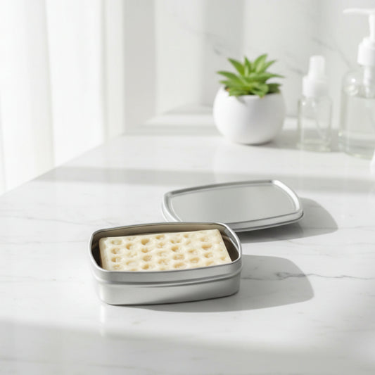 Aluminium soap travel tin rectangular