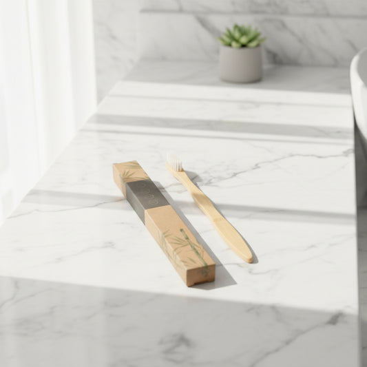 White adult bamboo tooth brush