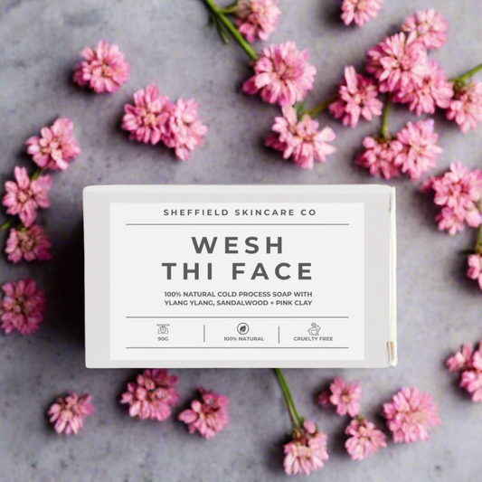 Sheffield Skincare Co soap bar packaging on a white background