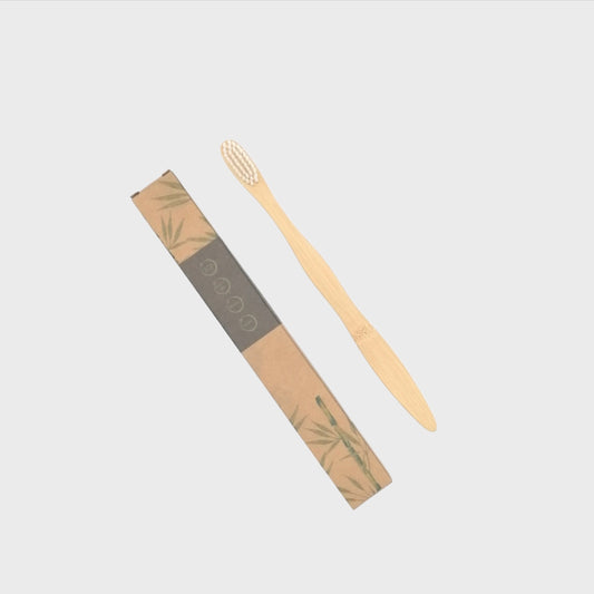 White adult bamboo tooth brush